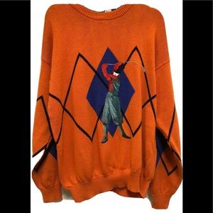 British Open Golf embroidered argyle Sweater